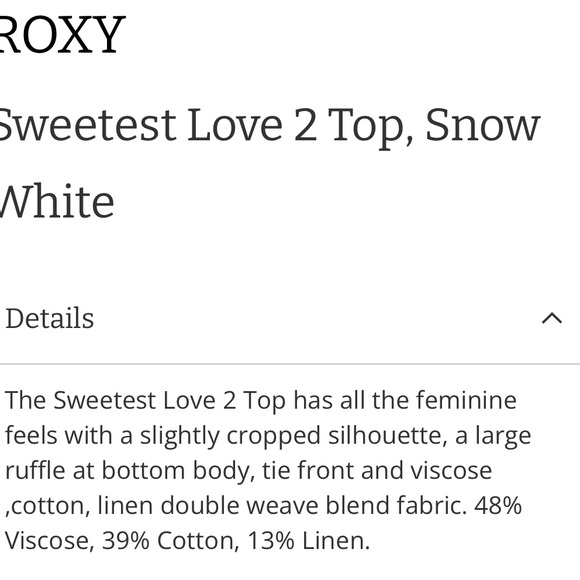 Roxy “Sweetest Love” crop top - Picture 2 of 2
